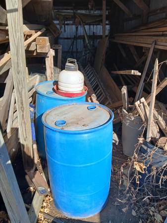 55 gallon drums. 1