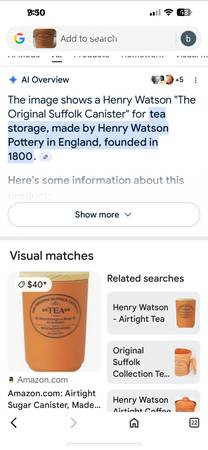 8 pieces of canisters by Henry Watson - $60 (Pekin)62918311544451122