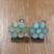 Antique Sterling Silver Turquoise Flower Screw Back Earrings 1 thumbnail