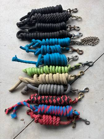 Various colored lead ropes￼ 1