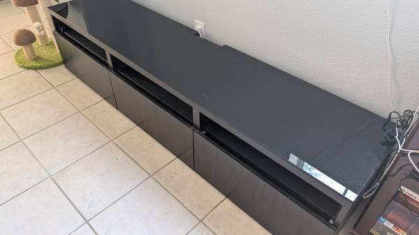 BESTÅ TV unit with drawers + glass top 1