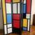 Screen room divider partition MCM Piet Mondrian style 6ft tall vintage 6 thumbnail