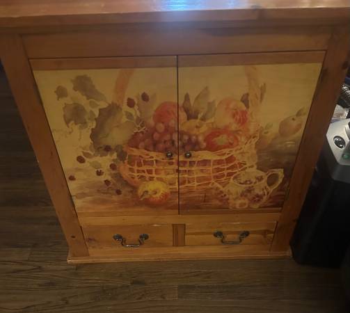 storage cabinet with a winery scene 2 drawers and storage  40 1