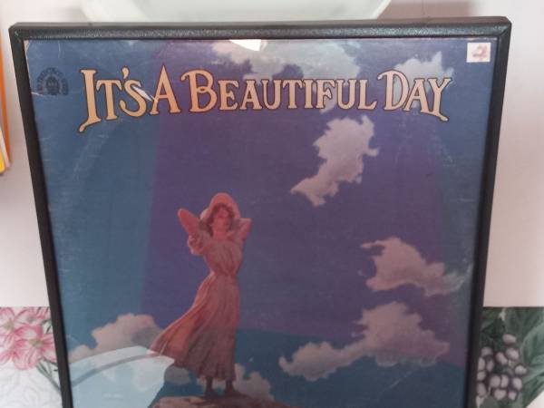 Vintage 1960s rock n roll LP, Its A Beautiful Day and glass frame xyz 1