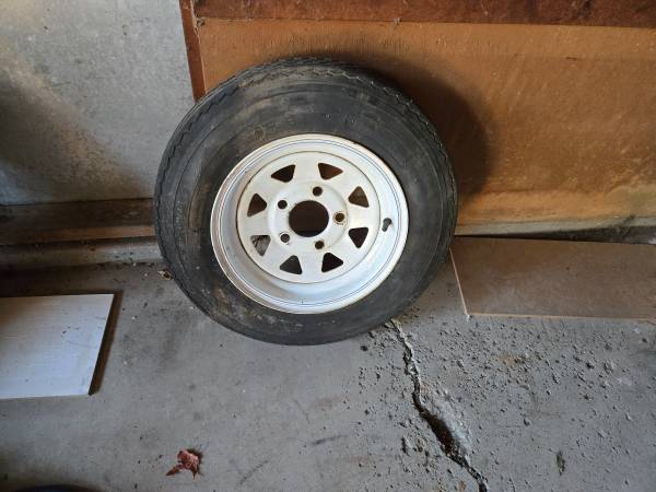 Two Trailer Rim and Tire Combos 12" x 5 hole 5.30 x 12" 1