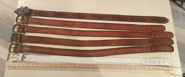 Vintage Engraved Leather Belts 1