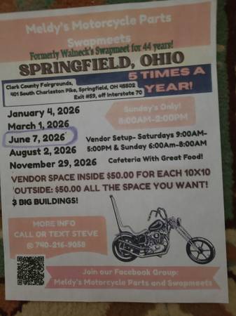 Springfield, OH Motorcycle Parts Swap Meet 1