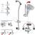 High Pressure Chrome Dual Shower Head with Slider Bar & 5ft Hose 4 thumbnail