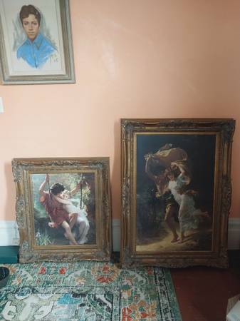 2x Pierre Auguste Cot reproduction paintings / framed art 1