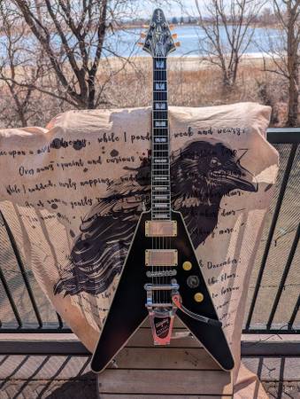 Customized Epiphone Prophecy Fly V in Vintage Black 1