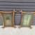 Vintage Pair of Bamboo Frame Palm Tree Paintings on Bent Bamboo Frame. 3 thumbnail