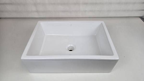 Designer Rectangular Vessel Sink White ceramic 1