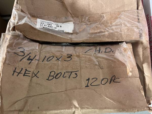 3/4-10 x 3" heavy hex head bolts 1