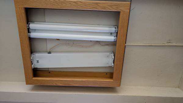 Ceiling lights and wooden frame 1