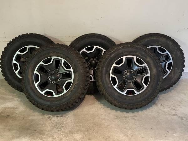 5 BF Goodrich Mud Terrain Tires with Jeep Rims 1