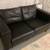 Black Leather Sofa - two seater 4 thumbnail