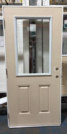 New 36" 1/2 Clear RH Outswing Fiberglass Exterior Entry Door SG 1