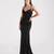 Tamora Formal Glitter Plunge Mermaid Dress - Black - Sz Small - LIKE N 3 thumbnail