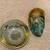 Vintage hand blown glass ashtray holder set 2 thumbnail