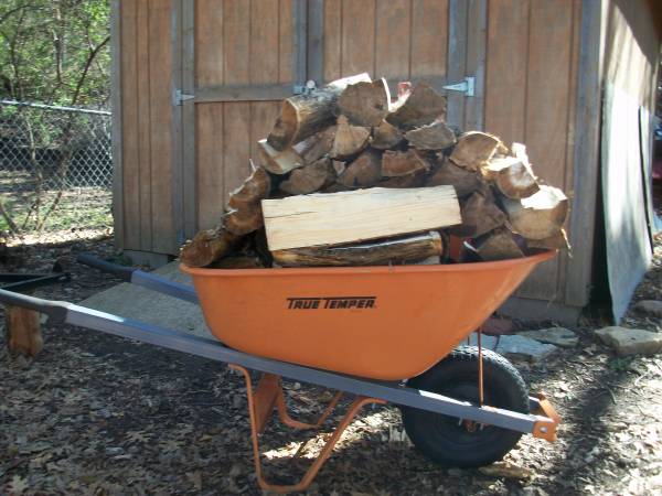 Dry Firewood Wheelbarrow full of split hard wood$25 1