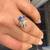 Natural Diamonds and Natural Sapphire 14K Gold White Gold Ring (Size 6 9 thumbnail