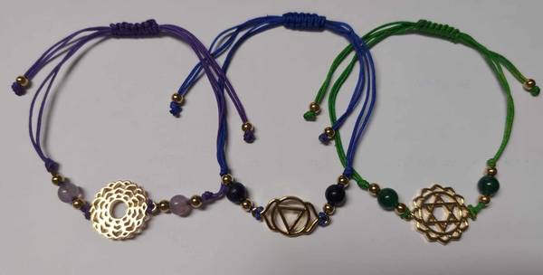 Chakra slider bracelets, each 1