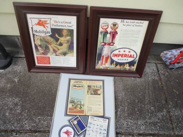 3 framed auto garage advertisement wall hangings 1