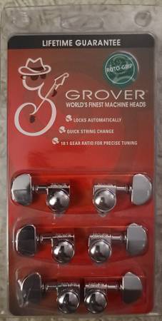 Grover 502C Roto-Grip Locking Rotomatic Tuners - 3+3 Chrome 1