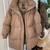 ZARA Down Feather Puffer Coat, Womens Oversized S, Thermal Beige 9 thumbnail