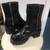 Womens Lady Harley Boots - Black Leather 9 thumbnail