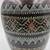 Antique Clay Black Handpainted ceramic Vase Large 7 thumbnail