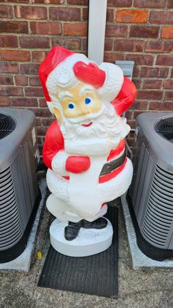 Vintage 43" Santa Claus with List Blow Mold Includes Wiring 1