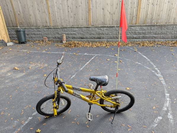 Kid bike with new safety flag, bike helmets, & 2 sets of brake systems 1