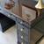 Lacquered Sligh Co. Vintage Pedestal Desk with Black Lacquer Base & Da 12 thumbnail