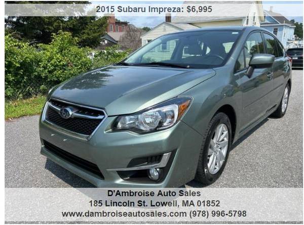 2015 Subaru Impreza Premium AWD 4dr Wagon 1 Owner!!! - $6,995 (LOWELL, MA 978-996-5798)63622557823107120