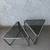 vintage mid century modern side end tables smoked glass and chrome 3 thumbnail
