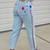 Vtg 80s Levi Strauss "Peace Love Flag" Fringe Straight Leg Jeans 8 thumbnail