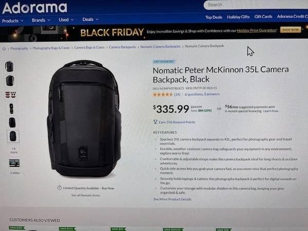 Nomatic camera backpack 1