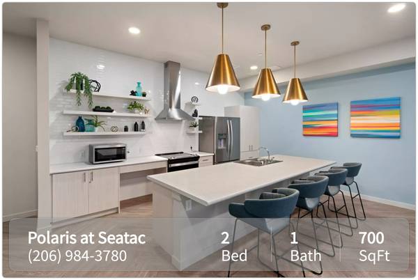 $2,055 / 2br - 700ft2 - Spacious 700 sq ft 2 bed and luxurious amenities at Polaris at Seatac! (SeaTac - 20 Minute Drive to Space Needle)63852482799233120