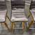 Four modern counter height swivel brown faux leather/walnut chairs 5 thumbnail