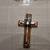 New 10K Gold Blue Topaz Cross Earrings 3 thumbnail