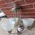 Chandelier 3 Bulb Light, Brushed Nickel, Braided Metal Motif 2 thumbnail