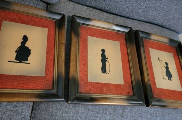 Vintage Borghese framed matted silhouettes 1