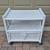 Vintage Boho Chic Bamboo Rattan White Wicker Bar Cart 1 thumbnail