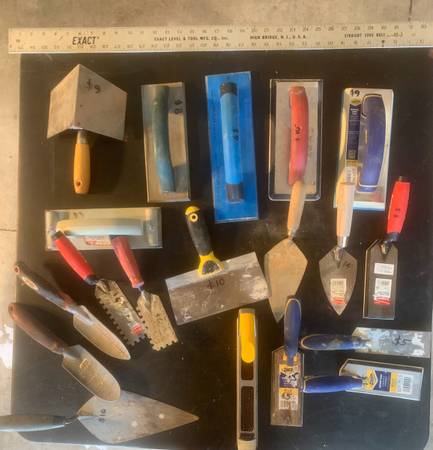 $2 each item. Trowels, floats,etc. ignore marked prices 1