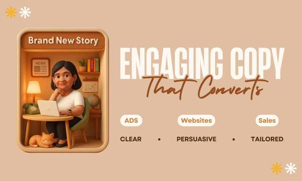 I write engaging copy, content, and messaging that converts 1