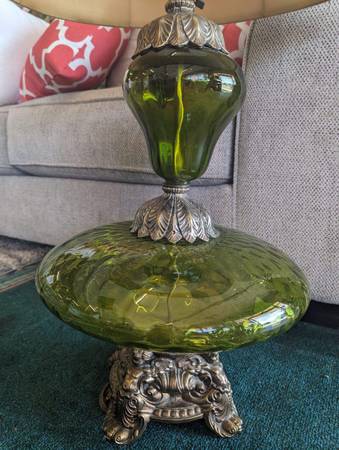 MCM green angel ornate lamp 1