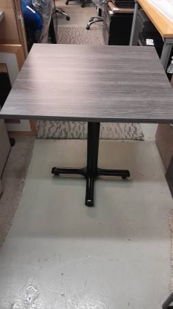 3 New 30x30 Square Printer Cafe Side Table w/ LN Black Metal X Base 1