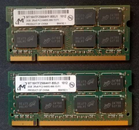 4GB 2x2GB 2Rx8 Non-ECC DDR2 PC2-5300S 1