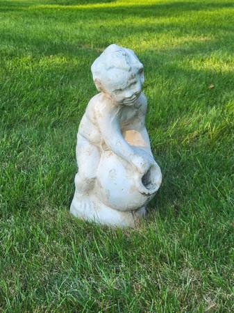 Garden Statue " Cupid w/ Jug" - $75 (Hebron Indiana)63471433732225124